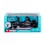 Bburago – Mercedes AMG Petronas W14 Lewis Hamilton #44 2023 - Gerçekçi ölçekli araba modeli 1:24 ve Lewis Hamilton karakteri, resmi Mercedes lisansı, önerilen yaş 14+ yaş