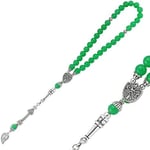 BD0000121 Doğaltaş Metal Püsküllü Aventurin Taşlı Tesbih