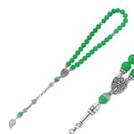 BD0000121 Doğaltaş Metal Püsküllü Aventurin Taşlı Tesbih