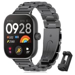 BDIG Bileklik XiaomiRedmi Watch 4 ile uyumlu, birinci sınıf paslanmaz çelik metal ayarlanabilir yedek kayış, kadın/erkek için