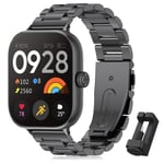 BDIG Bileklik XiaomiRedmi Watch 4 ile uyumlu, birinci sınıf paslanmaz çelik metal ayarlanabilir yedek kayış, kadın/erkek için