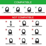 Beats Studio için Profesyonel Yedek Kulak Pedleri/Stüdyo Kablolu B0500 / Kablosuz B0501 / Stüdyo 2 ve Stüdyo 3/Yumuşak Protein Deri/Gürültü İzolasyonu Hafızalı Köpük (Beyaz)