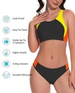 Beautikini Dönem Mayo Bikini Setleri Adet Sızdırmaz Sportif Iki Parçalı Kadın Gençler için Dönem Mayo