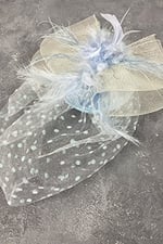 Bebe Mavi Puantiyeli Vualet Parti Ve Nikah Şapkası