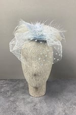 Bebe Mavi Puantiyeli Vualet Parti Ve Nikah Şapkası