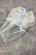 Bebe Mavi Puantiyeli Vualet Parti Ve Nikah Şapkası