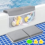 Bebek Banyo Diz Çökme ve Dirsek Dinlenme Pedi Seti, Hızlı Kuruyan Banyo Diz Çökme Pedi Kalın Yumuşak Kaymaz Bebek Küveti Mat, Bebek Aksesuarları Düzenleyici, Ebeveynler için Hediyeler, Gri