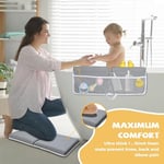 Bebek Banyo Diz Çökme ve Dirsek Dinlenme Pedi Seti, Hızlı Kuruyan Banyo Diz Çökme Pedi Kalın Yumuşak Kaymaz Bebek Küveti Mat, Bebek Aksesuarları Düzenleyici, Ebeveynler için Hediyeler, Gri