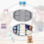 Bebek Bezi Caddy Organizer - Ekstra Büyük Bez Caddy Halat Kreş Saklama Kutusu - 8 Cepli, 5 Bölmeli ve 2 Çıkarılabilir Bölücü ile Bebek Sepeti