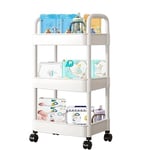 Bebek Bezi Caddy, Tekerlekli Plastik Hareketli Bebek Bezi Arabası Yenidoğan Kreş Essentials Bebek Bezi Düzenleyici, Masa ve Beşik Değiştirme için, Montajı Kolay, Beyaz