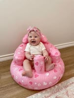 Bebek için Şişme Oturmak Koltuk - Pembe