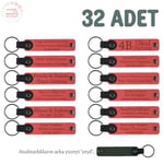 Bebek Mevlidi Hatırası Anahtarlık 32'li Set, Standart, MH-KAN8544X32, Nar Çiçeği & Yeşil, üniseks-bebek