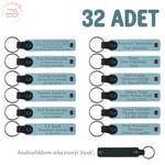 Bebek Mevlidi Hatırası Anahtarlık 32'li Set, Standart, MH-KAN8517X32, Gök Mavi & Siyah, üniseks-bebek