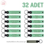 Bebek Mevlidi Hatırası Anahtarlık 32'li Set, Standart, MH-KAN8510X32, Açık Yeşil & Gri, üniseks-bebek