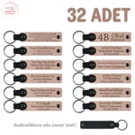 Bebek Mevlidi Hatırası Anahtarlık 32'li Set, Standart, MH-KAN8540X32, Yavru Ağzı & Siyah, üniseks-bebek