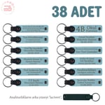 Bebek Mevlidi Hatırası Anahtarlık 38'li Set, 38'li Set, MH-KAN8539X38, Gök Mavi & Lacivert, üniseks-bebek