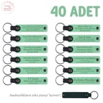 Bebek Mevlidi Hatırası İsim Yazılı Anahtarlık, Standart, MH-KAN8535X40, Açık Yeşil & Lacivert, üniseks-bebek