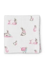 Bebek Müslin Müslin Örtü 120120 cm Bébé Lapin Rose THROW1219