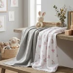 Bebek Müslin Müslin Örtü 120120 cm Bébé Lapin Rose THROW1219
