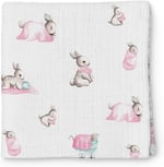Bebek Müslin Müslin Örtü 120120 cm Bébé Lapin Rose THROW1219