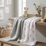 Bebek Müslin Müslin Örtü 120120 cm Bébé Lapin Rose THROW1219