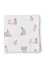 Bebek Müslin Müslin Örtü 120120 cm Bébé Lapin Rose THROW1219