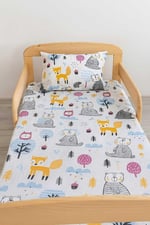 Bebek Özel%100 Pamuklu Bebek Çocuk Lastikli Çarşaf ve Yastık Kılıfı 80x130 Yeni Şirin Ayıcıklar