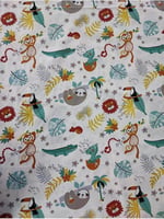 Bebek Özel%100 Pamuklu Bebek Çocuk Lastikli Çarşaf ve Yastık Kılıfı 70x180 cm, Yeni Beyaz Orman