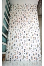 Bebek Özel%100 Pamuklu Bebek Lastikli Çarşaf 65x95 cm, Gökkuşağı