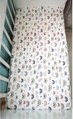 Bebek Özel%100 Pamuklu Bebek Lastikli Çarşaf 90x140 cm, Gökkuşağı
