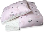 Bebek Özel%100 Pamuklu Kız Bebek Nevresim Takımı 100x150 Pembe Ay Yıldızlı