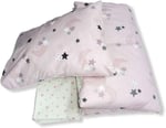 Bebek Özel%100 Pamuklu Kız Bebek Nevresim Takımı 100x150 Pembe Ay Yıldızlı