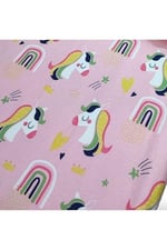 Bebek Özel%100 Pamuklu Lastikli Çarşaf 70x140 cm, Pembe Unicorn
