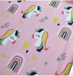 Bebek Özel%100 Pamuklu Lastikli Çarşaf 70x140 cm, Pembe Unicorn