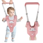 Bebek yürüyüş koşum takımı el bebek yürüteç yardımcı kemer ayarlanabilir yürümeye başlayan çocuk yürüteç emniyet kemerleri ayakta ve yürüyüş öğrenme yardımcısı çıkarılabilir kasık ile 9-24 ay