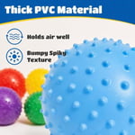 Bedwina Mini Knobby Balls - (12'li paket) 12 inç (5 inç) sensörlü toplar ve sivri masaj stres topları, pompalı, eğlenceli, zıplama topu, parti favorileri, çocuklar için çorap doldurucuları, Toddlers