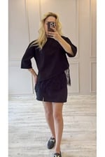 BeeYouStudio Dantel Detaylı Penye Bluz/Siyah - Bedenler: S, M, L