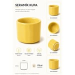 Beige & Stone 2'li Set Sarı Seramik Kupa 175 Ml Minimal Kahve Kupası Çay Fincanı Espresso Ve Türk Kahvesi Bardağı