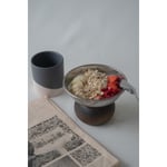 Beige & Stone Ahşap Tabanlı Çelik 330 Ml Dondurma Çerez Dekorasyon Sunum Kase Tabak
