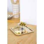 Beige & Stone Kare Gold Servis/sunum Tepsi