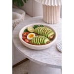 Beige & Stone Krem Donut Seramik Yemek Tabağı – 21,5 Cm