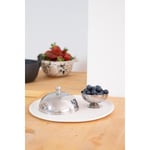 Beige & Stone Paslanmaz Çelik Tatlı Pasta Meyve Sunum Fanus – 13 Cm