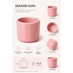 Beige & Stone Pembe Seramik Kupa 175 Ml Minimal Kahve Kupası Çay Fincanı Espresso Ve Türk Kahvesi Bardağı