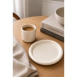 Beige & Stone Seramik Krem Donut Kahvaltı Pasta Yemek Ve Tatlı Servis Tabak 25 Cm