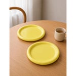 Beige & Stone Seramik Sarı Donut Kahvaltı Pasta Yemek Ve Tatlı Servis Tabak 25 Cm
