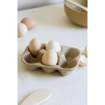 Beige & Stone Seramik Yumurtalık Saklama Servis Kabı