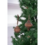 Beige & Stone X Den.ınteriors Yılbaşı Ahşap 2 Li Set Top Topaç Noel Ağaç Süsü