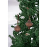 Beige & Stone X Den.ınteriors Yılbaşı Ahşap 2 Li Set Top Topaç Noel Ağaç Süsü