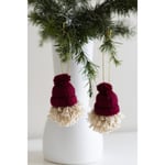 Beige & Stone Yılbaşı 2li Set Cüce Çam Ağacı Noel Baba Süs