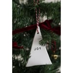 Beige & Stone Yılbaşı El Yapımı Seramik 3 Lü Çam Ağacı Süsü Noel Joy Wish